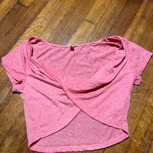 Chic Pink Women's Crop Wrap Top